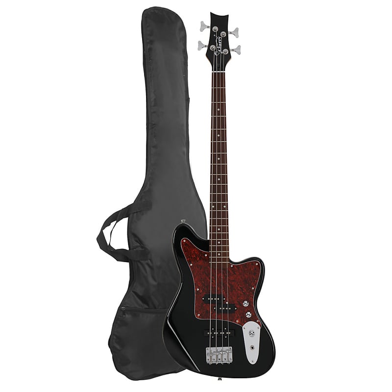 Glarry GIB Bass Guitar 4 String Red Pearl Guard w/20W Amplifier Black image 1
