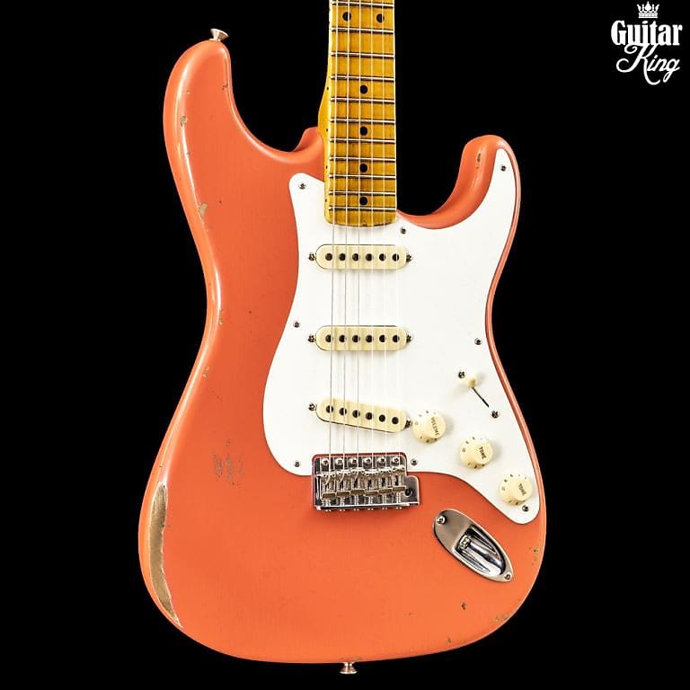 Fender Custom Shop 1956 Stratocaster Relic MN Faded Aged Tahitian Coral image 1