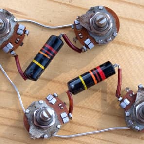 VINTAGE 1959 GIBSON LES PAUL WIRING HARNESS BUMBLEBEE CAPS CENTRALAB SWITCHCRAFT image 5