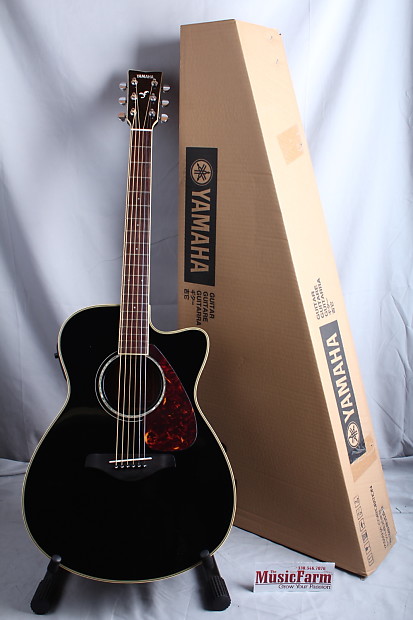 Yamaha FSX730SC Small Body Cutaway Acoustic Electric Guitar Black