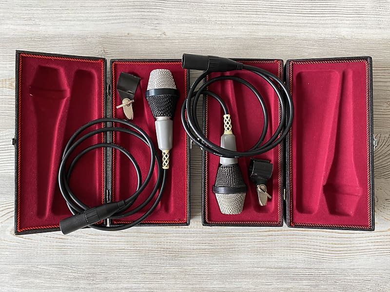 SPRING SALE! 1971 Matched Pair Of EAG Beag MD-21N Vintage Dynamic Microphones + Extras image 1