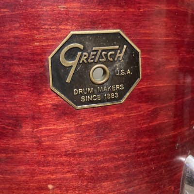 Gretsch USA - 15x12" , Stop Sign Badge 1970's - Red Rosewood image 2