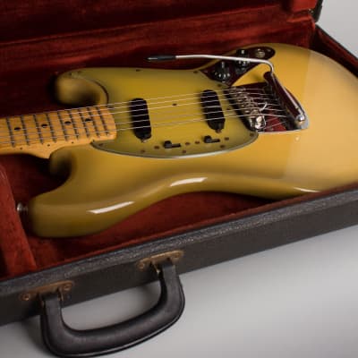 Fender  Mustang Solid Body Electric Guitar (1979), ser. #S 823784, original black tolex hard shell case. image 14