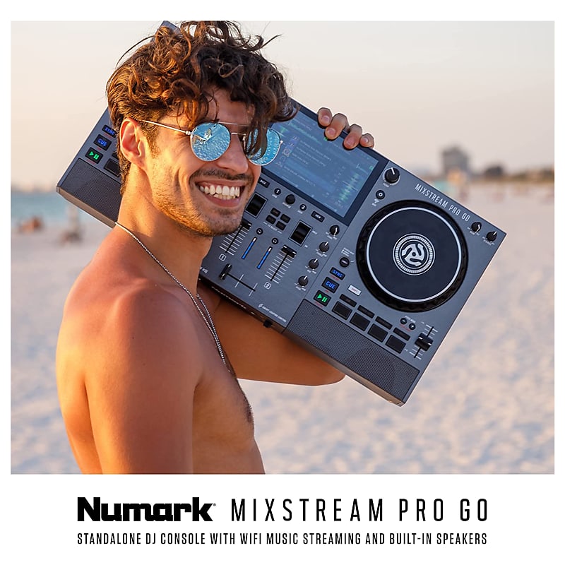 Numark Mixstream Pro Go Battery-Powered Standalone Streaming 2-Channel DJ  Controller 