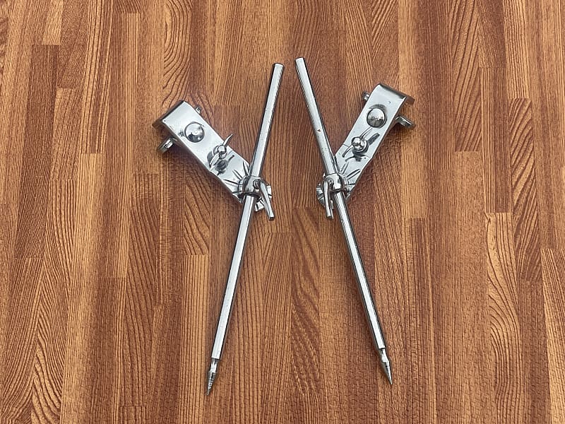 1950's Premier Clamp On Straight Bass Drum Spurs Hoop Mounted Reverb