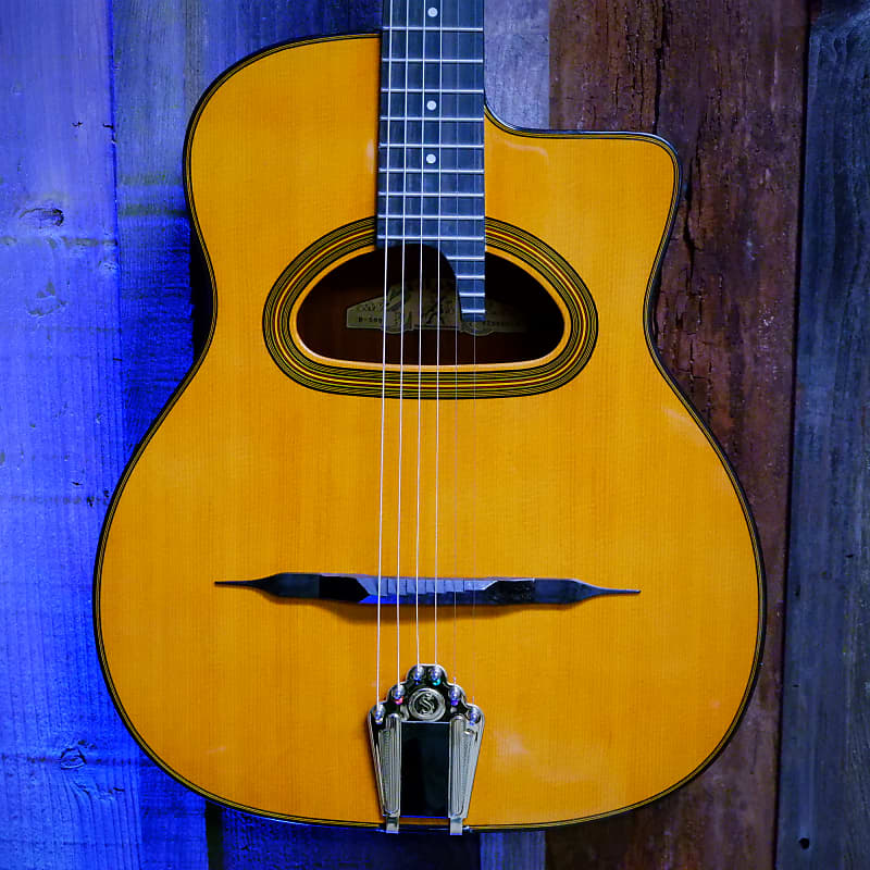 Gitane D-500 Gran Bouche Professional Gypsy Jazz Guitar - High Gloss Natural w/ Aging Top Toner w/ Deluxe Gig Bag image 1