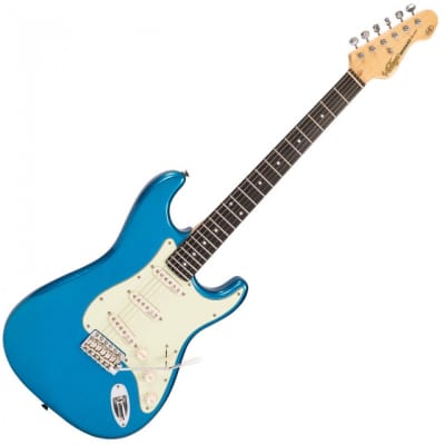 Vintage V6 ReIssued Electric Guitar ~ Candy Apple Blue - EXTRA 10% OFF for sale