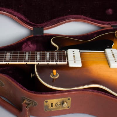 Guild  Aristocrat M-75 Thinline Hollow Body Electric Guitar (1956), ser. #3390, original brown hard shell case. image 13