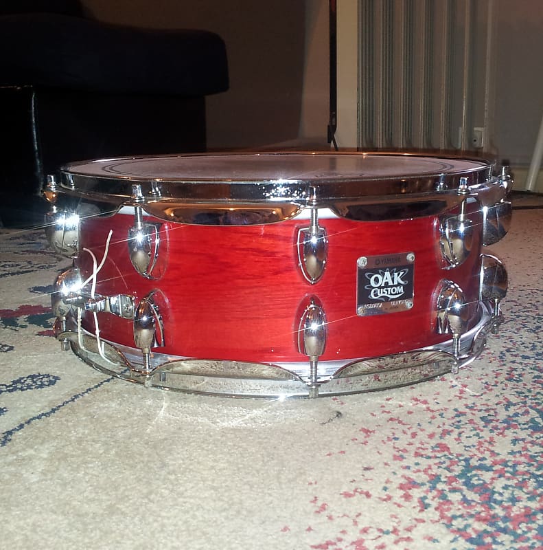Yamaha Oak Snare Custom Red image 1