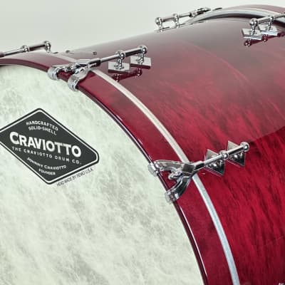 Craviotto 22/10/12/14/16/6.5x14" Solid Maple 2021 Drum Set - Red Stained Maple Gloss Lacquer image 5