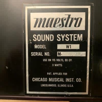 Maestro Maestro W1 sound system 1971 image 4