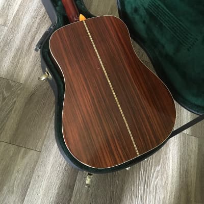 Kiso Suzuki  W 200 1970s Natural rosewood acoustic Dreadnought guitar with original hard case image 2