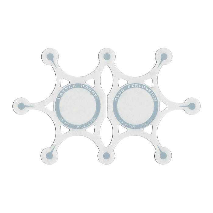 Slug Double Batter Badge Bass Drum Patch, Sliver Reverb