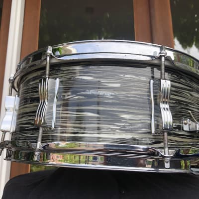 Ludwig 1963 "Ringo-Beatle Spec" Black Oyster Jazz Festival, 5, 5/16" x 14", Holy Grail! Clean! image 7