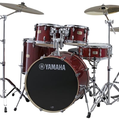 Yamaha 7 Piece Stage Custom All Birch Cranberry Red with Hardware