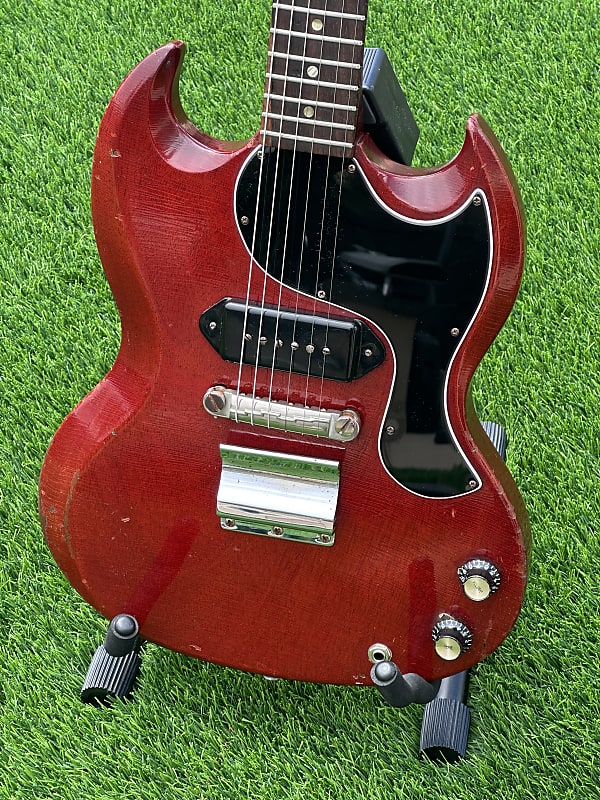 Gibson SG ジュニア　レフティ　美品 Gibson Murphy Lab 1963 SG Junior Lightning Bar Cherry Ultra