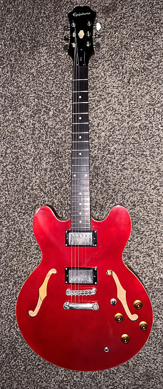 Epiphone The Dot ch  Cherry red electric guitar semi hollow body image 1