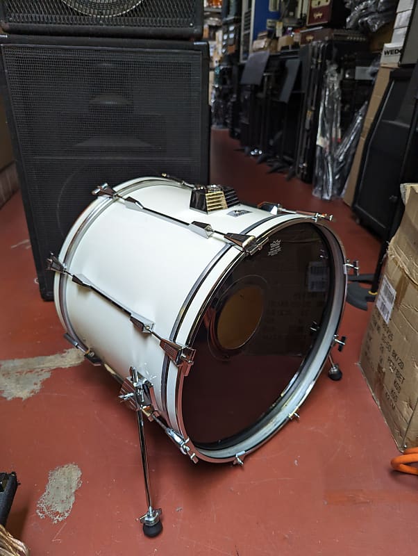 Closet Find! Rare 1990s Tama Made In Japan Rockstar-DX 18 x 22" White Wrap Bass Drum - Looks Fantastic - Sounds Great! image 1