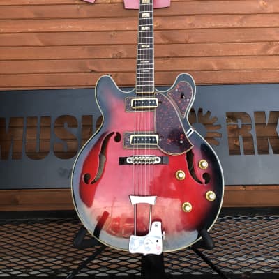 70's Bruno Conqueror Hollow-Body Electric Guitar - Red Burst for sale