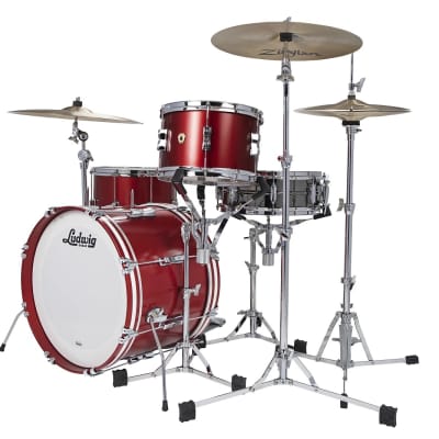 Ludwig Classic Maple Diablo Red Jazzette Bop Kit 14x20_8x12_14x14 Drums Shell Pack | Special Order Authorized Dealer image 2