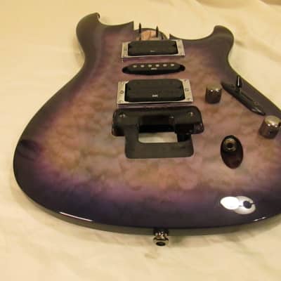 2007 Ibanez S470DXQM Purple Quilt Maple Guitar Loaded Body ZR Tremolo Ready image 2