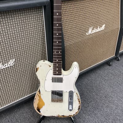 Fender Master Built 62 Tele Custom 2022 - Olympic White over 2-Tone Sunburst image 2