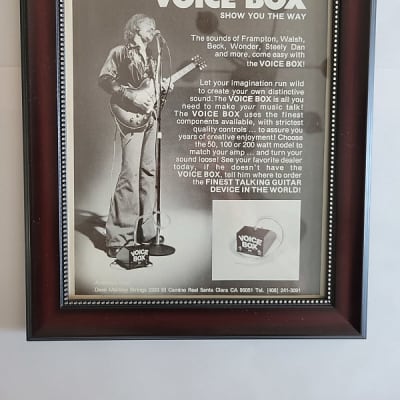 1976 Voice Box Talk Box Promotional Ad Framed Peter Frampton, Stillwater Original for sale