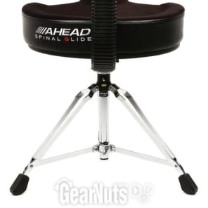 Ahead Spinal-G 3-leg Drum Throne with Saddle Seat and Backrest - Black image 4