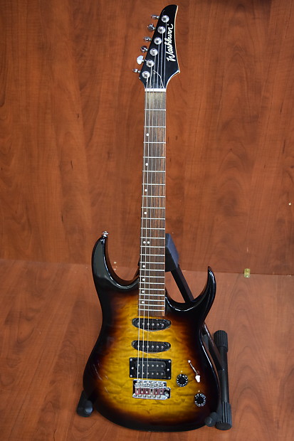 Washburn HSS Quilt Top Tobacco burst Finish Electric Guitar