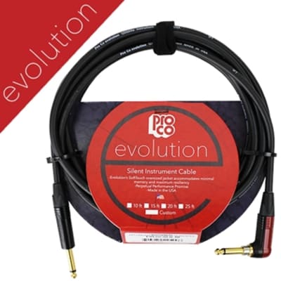 ProCo Evolution Silent Instrument Cable, 20 FT, Straight-Silent Right Angle for sale