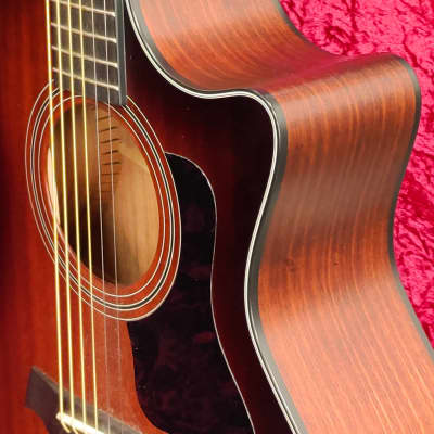 Taylor 324ce Grand Auditorium Mahogany/Blackwood Cutaway Acoustic/Electric with V-Class Bracing image 7