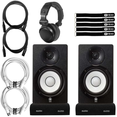 Yamaha HS7 6.5" Powered Studio Recording Monitor Speakers Pair+Headphones+Cables image 1