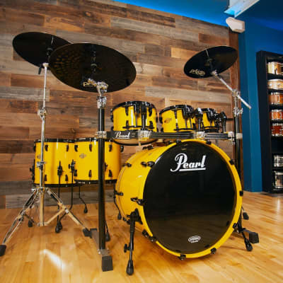 Pearl Masters Premium Maple (Mrp) 6 Piece Drum Kit, Canary Yellow Sparkle Lacquer (Pre Loved) image 3