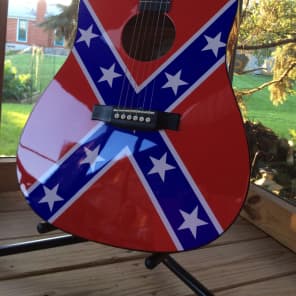 Rebel flag top guitar strap