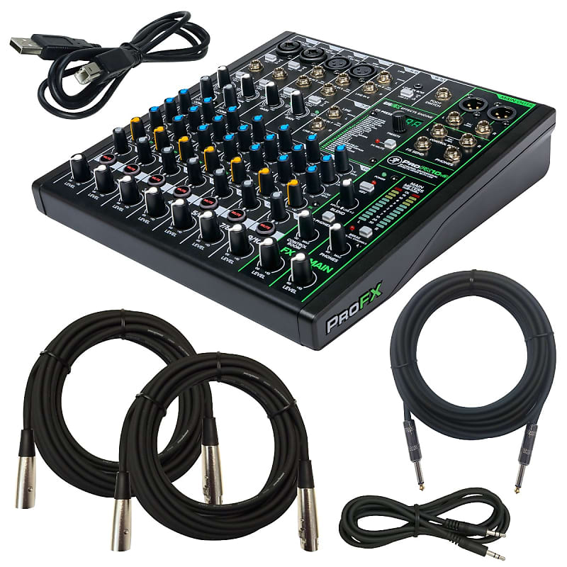 Mackie ProFX10v3 Effects Mixer with USB CABLE KIT image 1