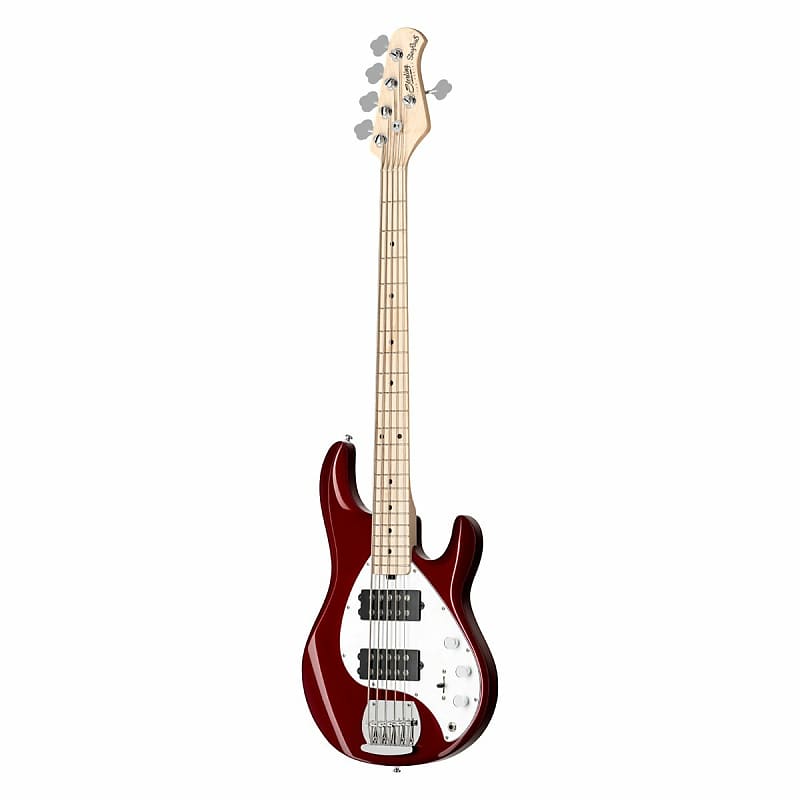Sterling by Music Man S.U.B. Series StingRay5 HH Bass Guitar Candy Apple Red RAY image 1