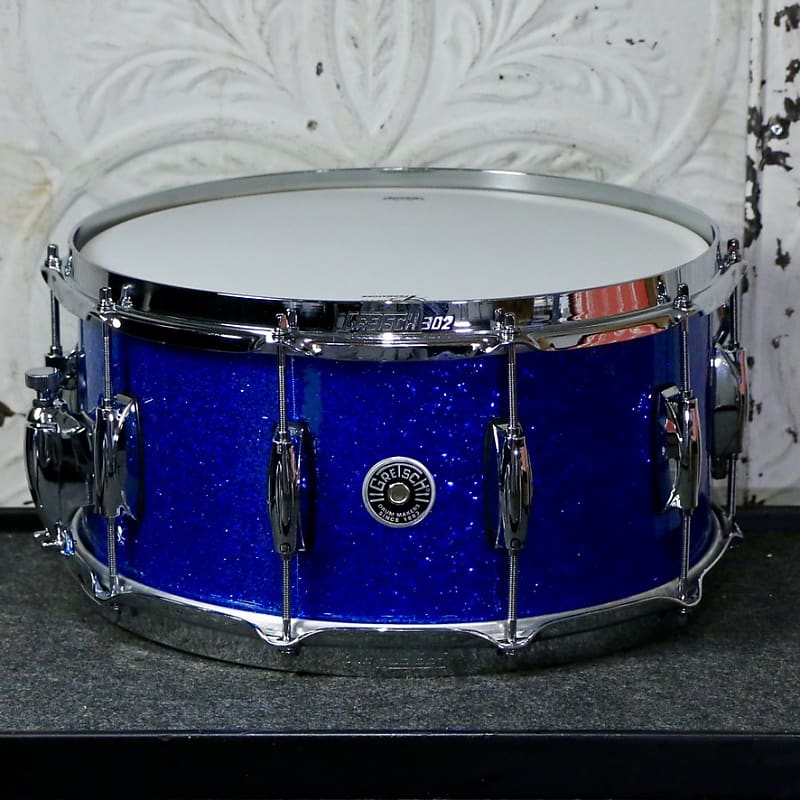 Gretsch Brooklyn Snare Drum 14X7in Blue Glass Reverb