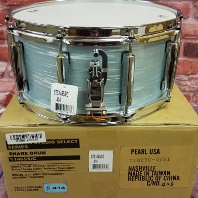 Pearl Session Studio Select Ice Blue Oyster 14x6.5 Snare Drum Mahogany Shell | NEW Authorized Dealer image 2