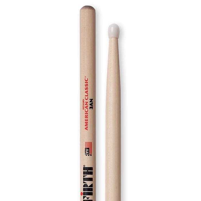 Vic Firth 3AN American Classic Nylon Tip Hickory Drum Sticks image 1