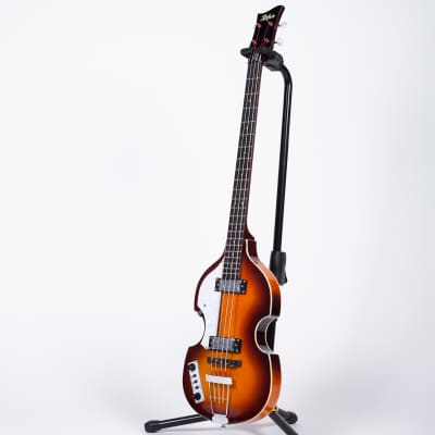 Hofner Ignition Violin Bass Guitar - Sunburst, Case, Left image 5