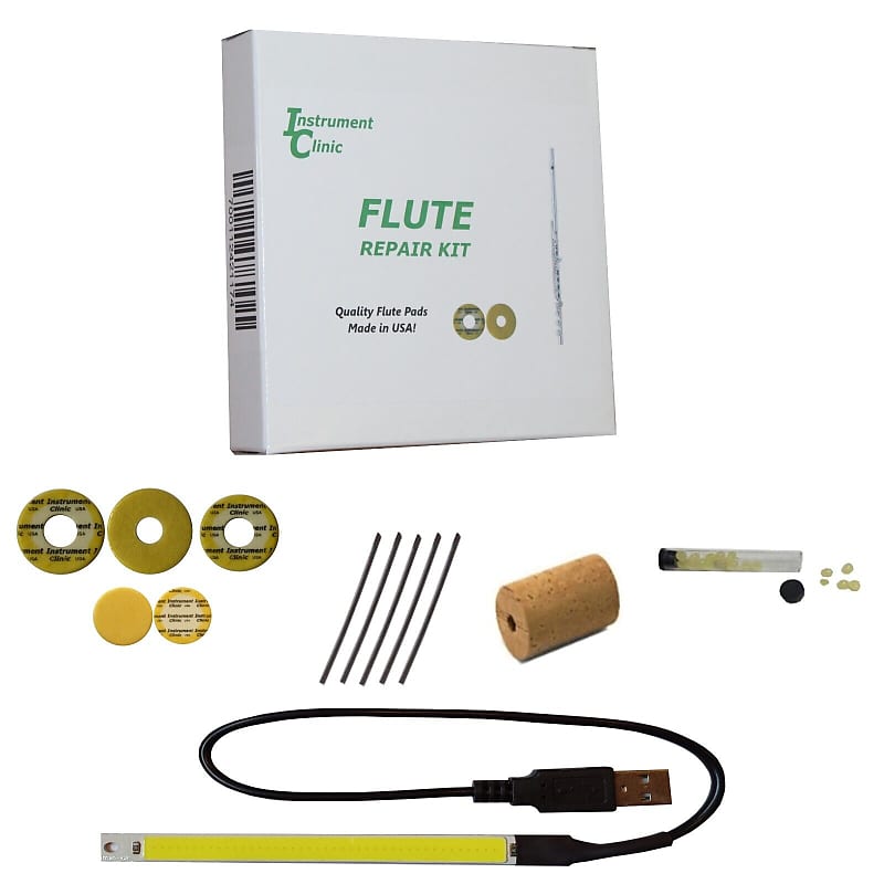 Instrument Clinic Flute Repair Kit, with USB Leak Light! Reverb