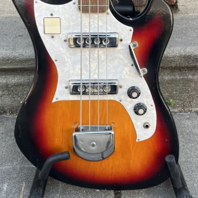 1960s MIJ Rexina Kawai Teisco Short Scale Electric Bass Guitar~Tri Tone Brown Sunburst~Lots of Mojo!~VIDEO! image 3