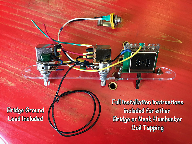 Prewired Telecaster Wiring Harness - Push/Pull Coil Tapping with Dual Cap Bright Switch - Pre-wired image 1