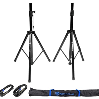 (2) Rockville SPGN158 15" 3200w DJ PA Speakers+5-Ch. Powered Mixer+Mics+Stands image 5