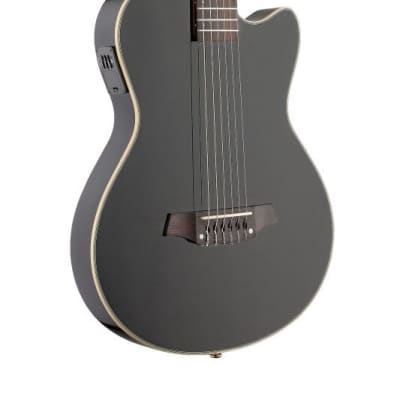 Angel Lopez 4/4 Cutaway Electric Classical Guitar w/ Solid Body - Black for sale