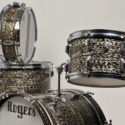 Rogers 20/12/16/5x14" 1960's Cleveland-Era Holiday Drum Set - Black Onyx image 1