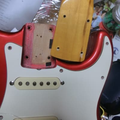 81' springy sound ST55 Candy Apple Red matching headstock stratocaster copy Fujigen  Japan vintage image 15