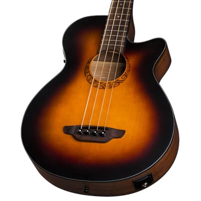 Luna Tribal Acoustic / Electric Bass 34 Inch Scale TSB image 10