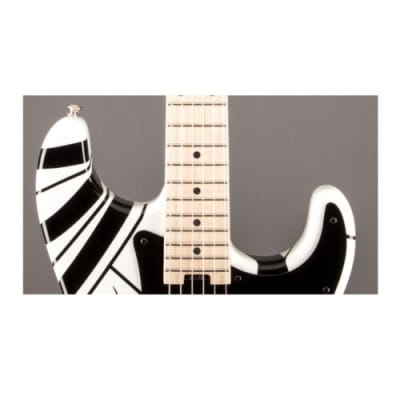 EVH Striped Series 6-String Electric Guitar (White with Black Stripes) image 6