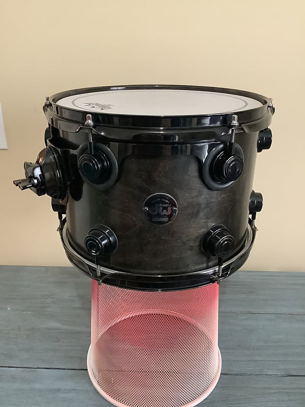 DW 8x12 TOM w BLACK HARDWARE- Black Stain | Reverb